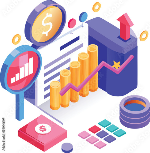 Financial growth and investment strategy visualization