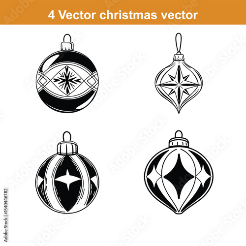Christmas icon On A Flat Circle,Christmas Ornament,Christmas Balls Icon with Long Shadow
