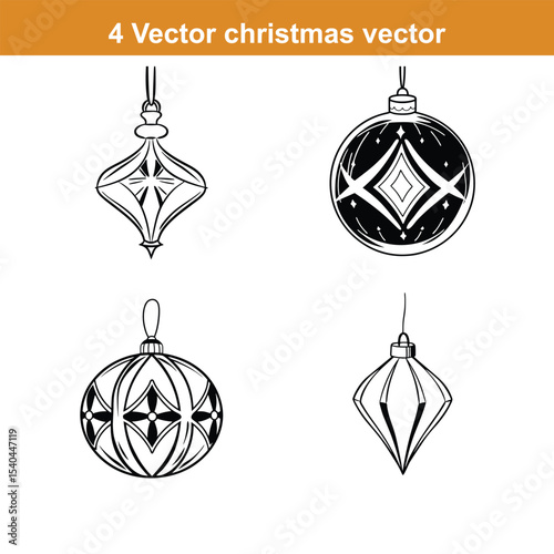 Christmas icon On A Flat Circle,Christmas Ornament,Christmas Balls Icon with Long Shadow
