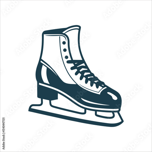 Ice Skate Icon - Winter Sport Equipment Ice Skates Clean sharp skate blade and boot