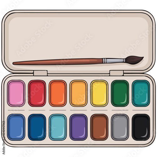 Painting supplies color set vector isolated white background
