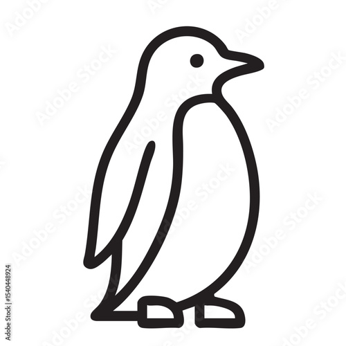 Minimalist Penguin Illustration: A sleek, stylized illustration of a penguin. Its simple yet captivating design captures the essence of this beloved flightless bird.