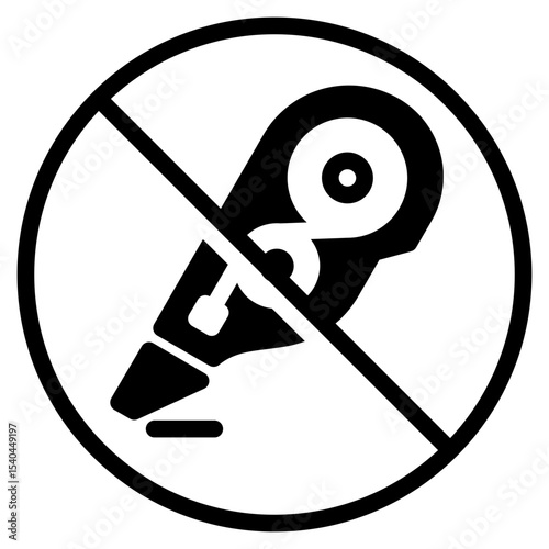 No Corrector Allowed Symbol Circle with Line Through