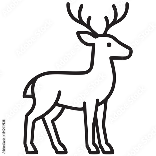 Line art deer icon 