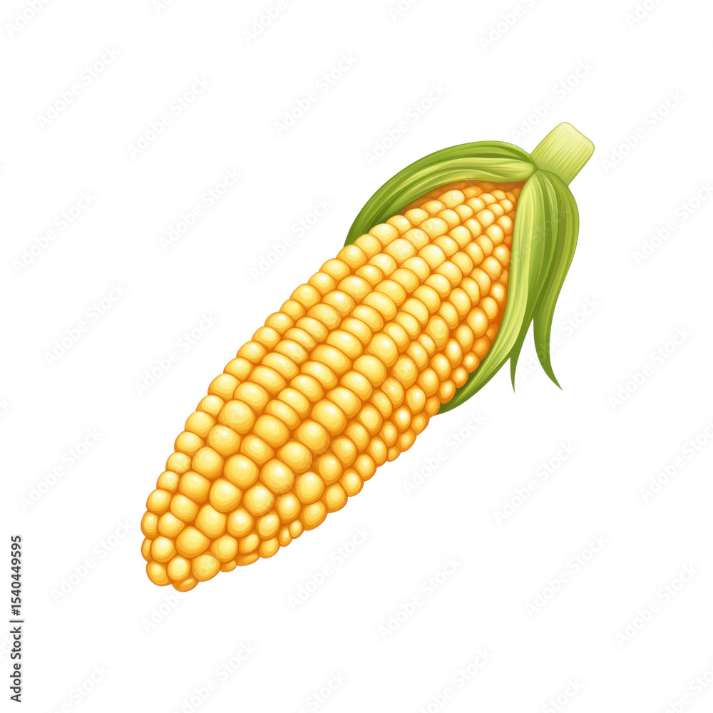 Obraz premium Freshly Harvested Ear of Corn with Husk