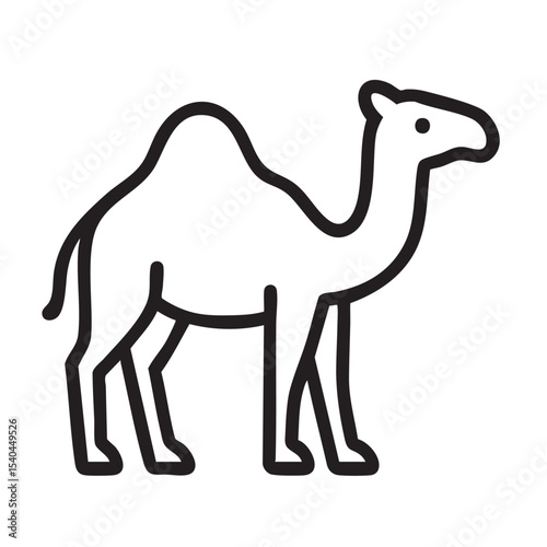 Desert Wanderer: A simple yet striking outline of a majestic camel, perfectly embodying the enduring spirit of the desert.