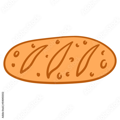 Pastry Breads and Baguettes Illustration Set