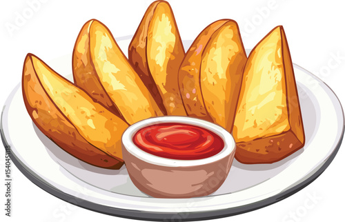 french fries and ketchup