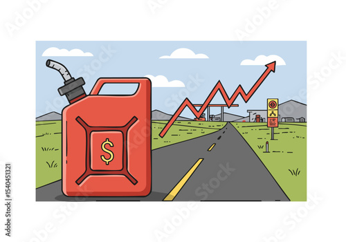 Rural fuel prices surge! A graphic depicts a rising fuel gauge alongside a graph showing increasing costs, set against a rural landscape.  Illustrative, commercial-ready.