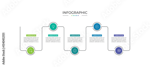 Infographic 5 options design elements for your business data. Vector Illustration.