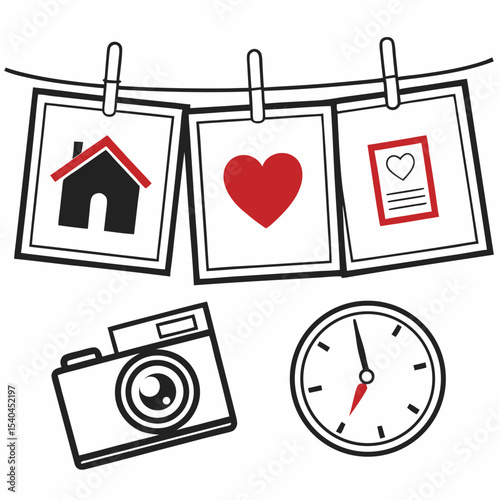 Home sweet home memories photo album clip art