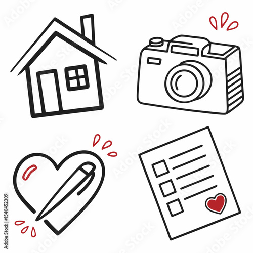 House camera heart checklist home sweet home real estate