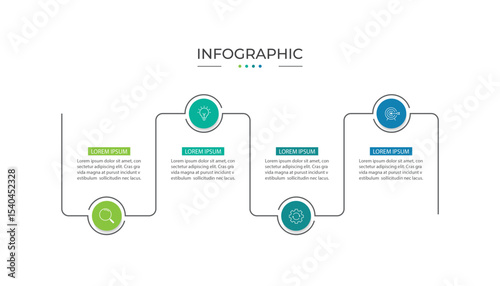 Infographic 4 options design elements for your business data. Vector Illustration.
