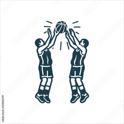Jump Ball Moment Two players jumping for the tip off