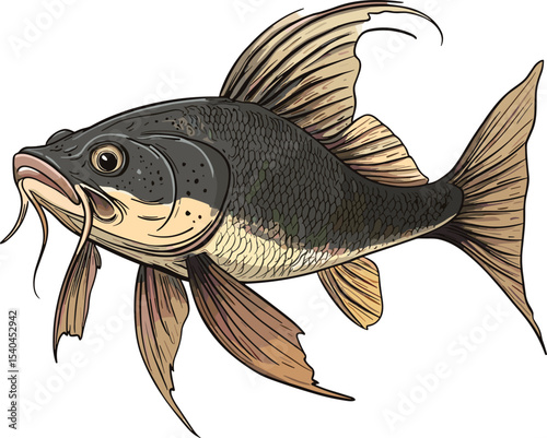 vector illustration of a cartoon fish