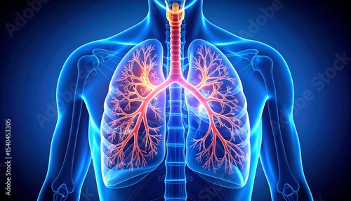 Human Lungs Anatomy Illustration.