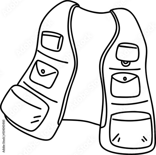 hand drawn camping vest