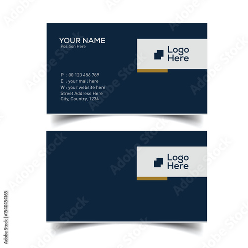 Business card layout for professionals in creative and service-based industries in navy blue color combination
