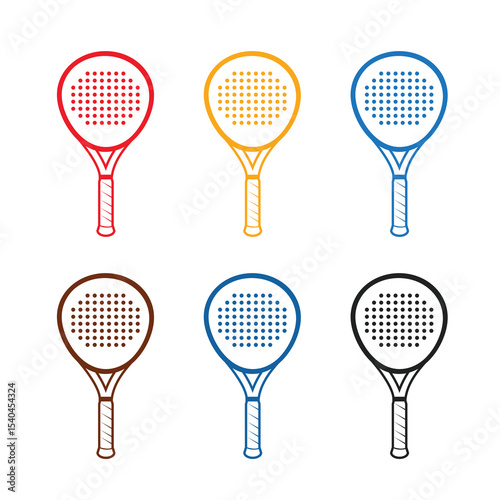 Padel Racket icon logo Vector Illustration
