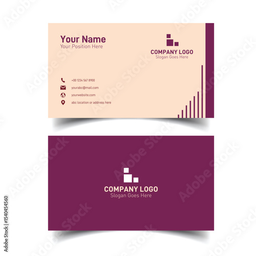 Marketing business card design for professionals in digital or print marketing industry in violet color combination