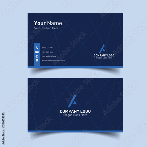 Luxury business card template with premium style perfect deep blue combination