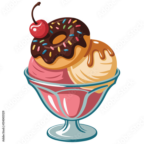Ice cream waffle cone set vector isolated white background