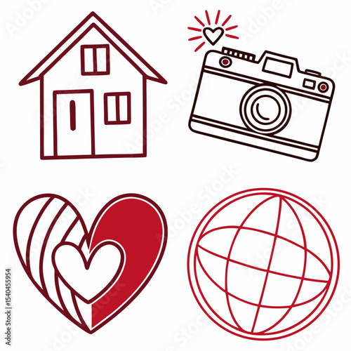House camera heart globe love home travel photography