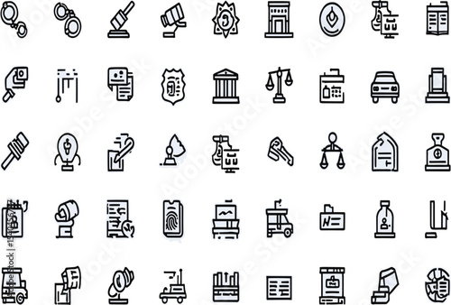 Comprehensive Set of Law and Justice Line Icons
