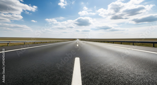 Endless Asphalt Highway A Journey on the Open Road under a Sunny Sky