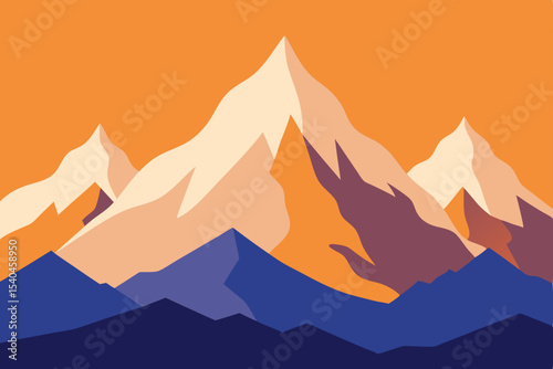 Majestic Mountain Peaks A Stunning Illustration of Serene Landscapes