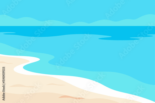 Serene Beach Scene Calm Ocean Waves and Soft Sand