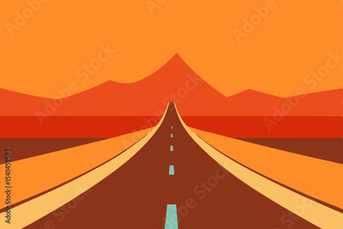 Endless Road to the Desert Sunset A Journey of Hope and Adventure
