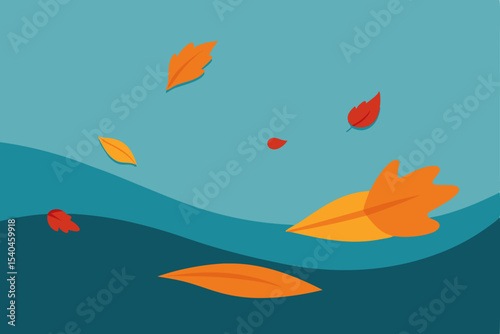 Autumn Leaves Falling A Colorful Abstract Illustration of Seasonal Change