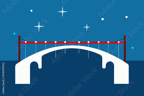 a bridge over a frozen river with car tail lights .svg