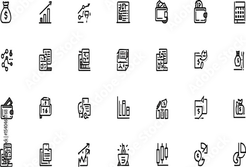 Financial Icons Finance, Accounting, and Investment Graphics