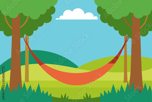 Serene Hammock Scene Relaxing in Nature's Embrace