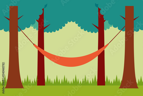 Relaxing Hammock Scene Tranquil Escape in Nature's Embrace