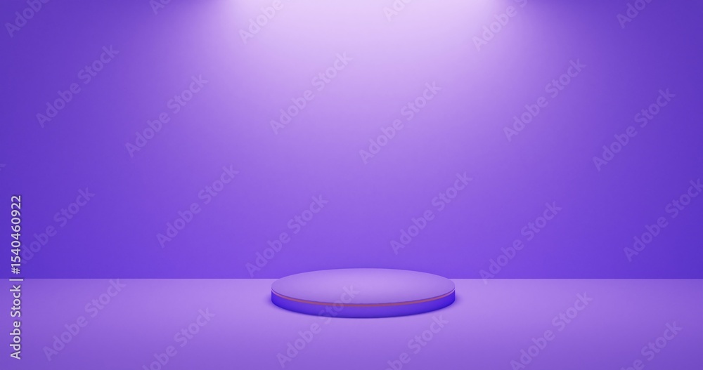 Obraz premium Purple Modern Product Stand with Studio Glow for Creative Advertisement Design 3D Render