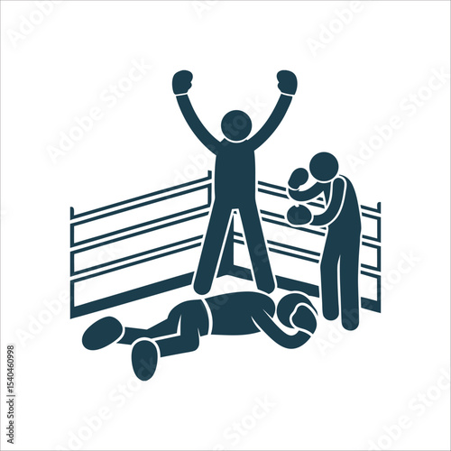Boxing TKO Victory: Referee Stops Fight TKO Victory A referee stopping the fight