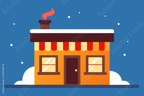 a christmas themed rooftop barbershop glowing 