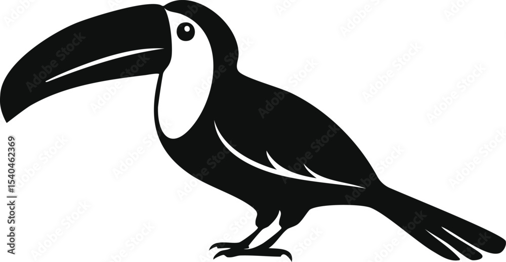 Fototapeta premium Toucan bird silhouette illustration