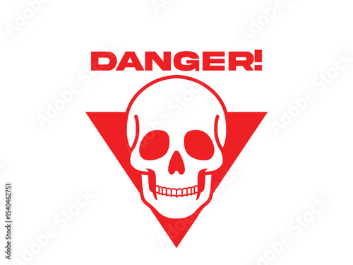 skull head icon as a sign of warning