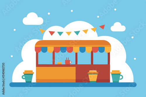 a cozy floating bus stop in the sky  wrapped 