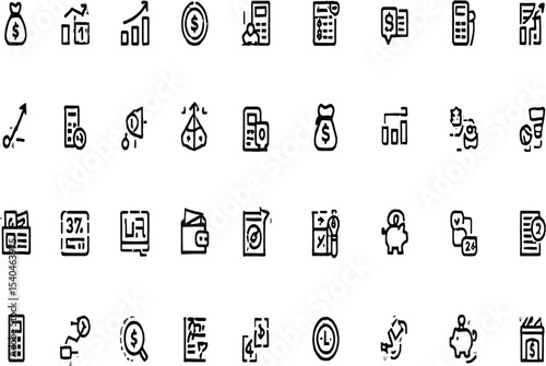 Finance Icons Business Growth, Investment, and Financial Management
