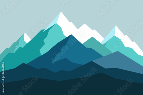 Majestic Mountain Peaks A Serene Landscape Illustration