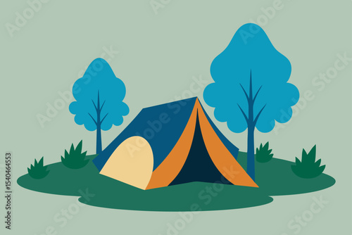 Serene Camping Adventure Tent nestled in Nature's Embrace