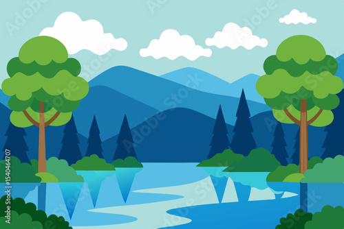 Serene Mountain Lake Landscape Nature's Peaceful Retreat