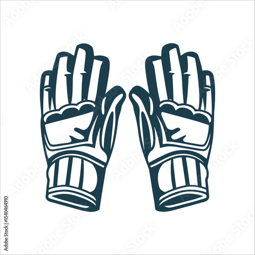 Cricket Wicketkeeper Gloves Padded Silhouette Vector Wicketkeeper Gloves Padded silhouette