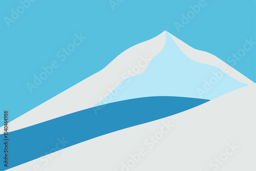 Serene Mountain Peak Abstract Illustration of a Snowy Mountain Landscape