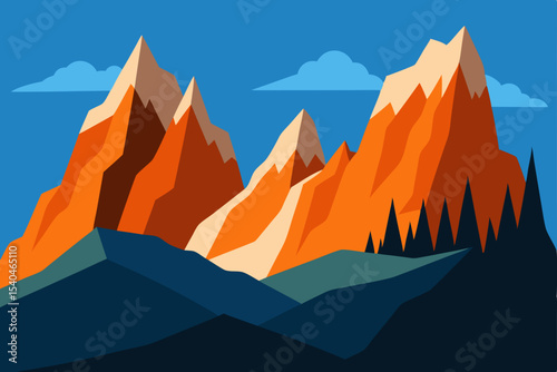Majestic Mountain Peaks A Stunning Landscape Illustration